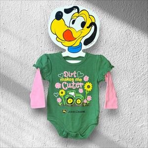 John Deere Kids | Girls Infant Farm Wear Onesie | 3/6 months